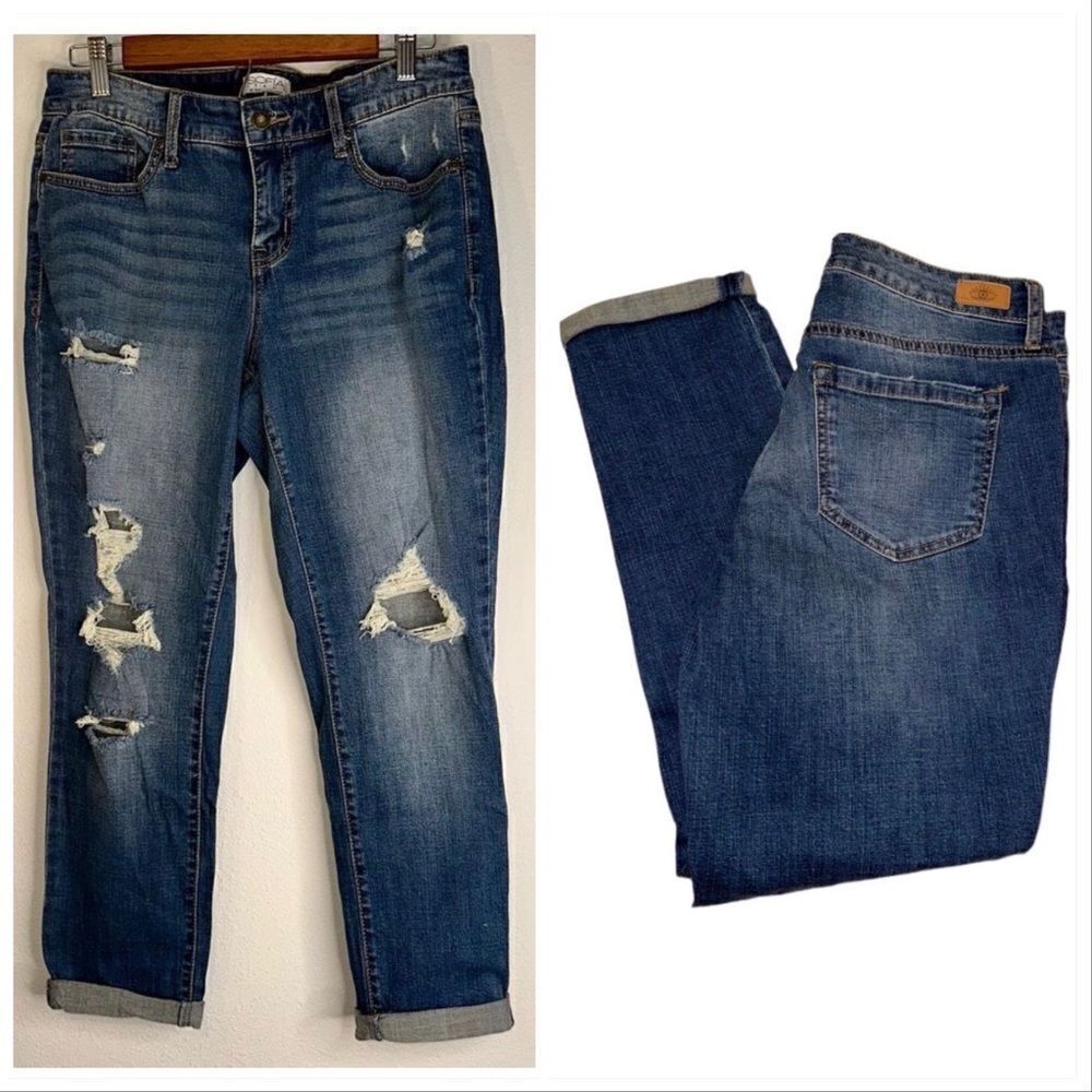Sofia‎ Jeans Womens 4 Bagi Boyfriend Distressed Denim Mid-Rise Jeans